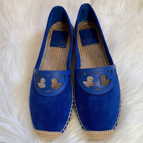 Tory Burch Jelly Blue Suede Sidney Espadrille Flat - Picture 5 of 8